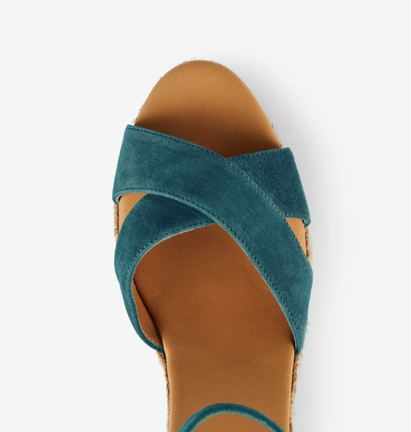 Fairfax and Favor Valencia Wedge Ocean Suede-2